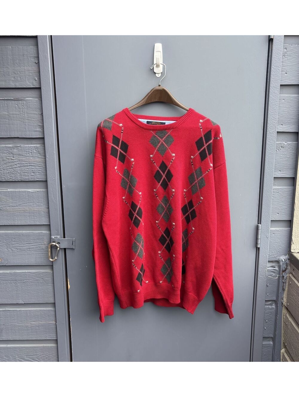 Vintage Tommy Hilfiger Golf Red Argyle Knit Crewneck Sweater